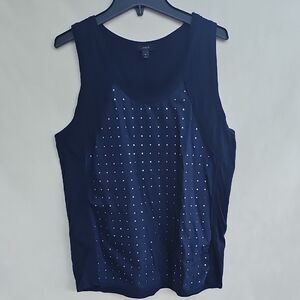 J. Crew Midnight Blue Embellished Tank Top